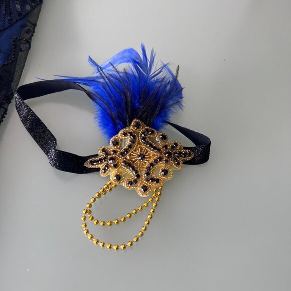 Flapper Blue Dress Party Fringe Halloween Costume Size Adult Medium - Picture 8 of 8